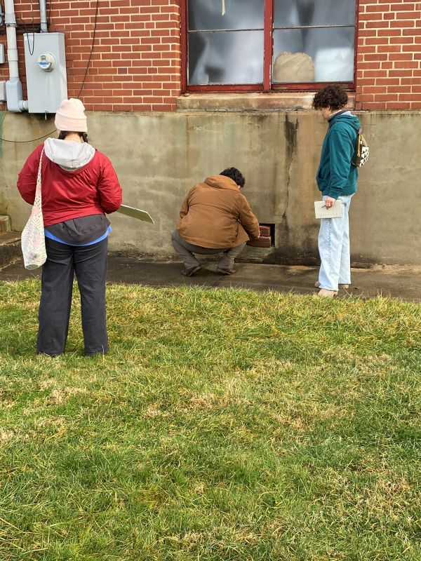 Virginia Tech Students study buildings in Pocahontas, VA.