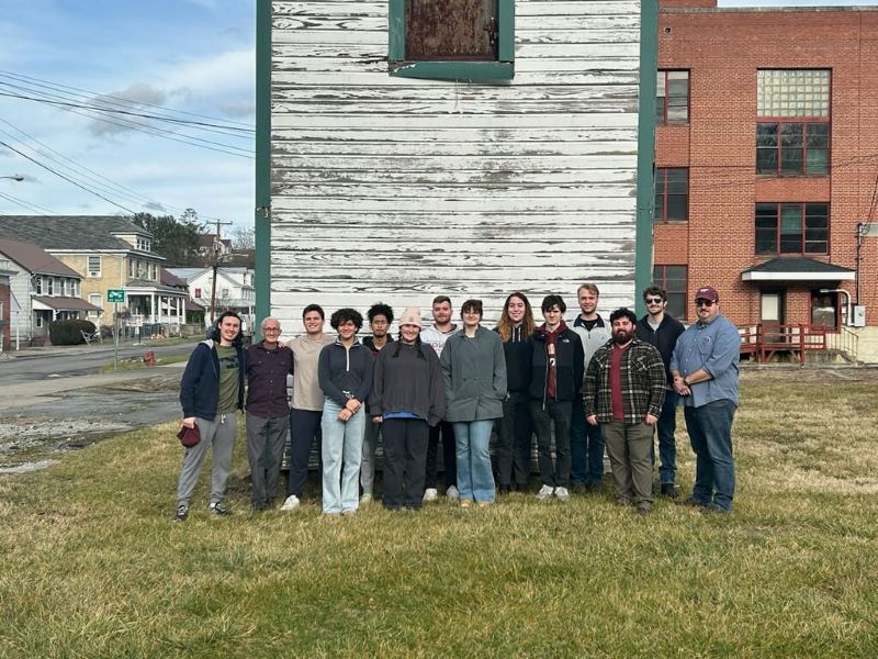 Virginia Tech Students study buildings in Pocahontas, VA.