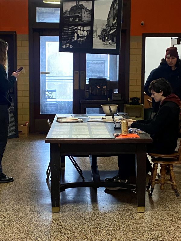 Virginia Tech Students study buildings in Pocahontas, VA.