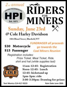 Flyer for the Riders for Miners 2nd annual Event